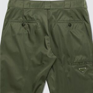Authentic!Prada Olive Green nylon pants with Logo Accent